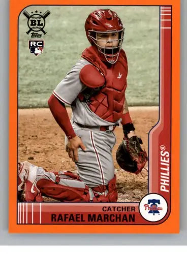 Original gloss 2021 Topps Big League Orange Rafael Marchan baseball card NM-MT RC
