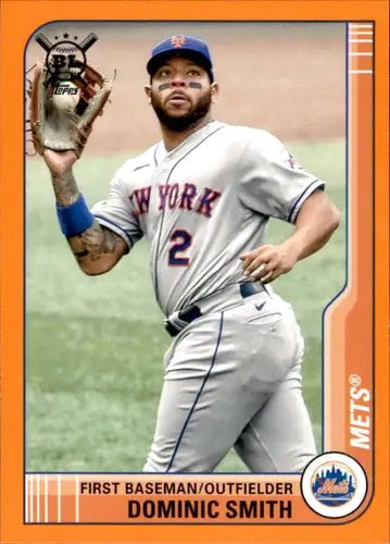Dominic Smith baseball card from Topps Big League Big League Orange 2021 Mets