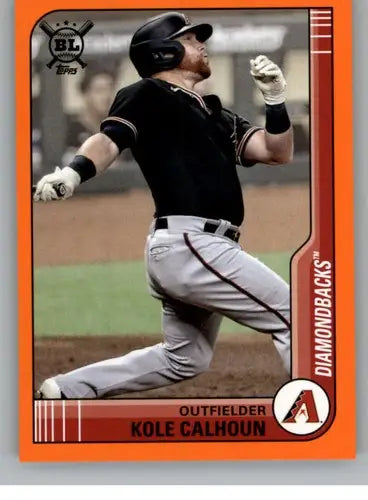 Original gloss Kole Calhoun baseball card from 2021 Topps Big League Orange series