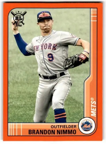 2021 Topps Big League Orange Brandon Nimmo baseball card Mets NM-MT