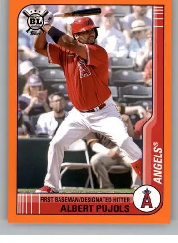 Original gloss 2021 Topps Big League Albert Pujols baseball card featuring Angels ID:41713