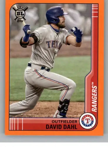 2021 Topps Big League Orange David Dahl baseball card with original gloss Rangers
