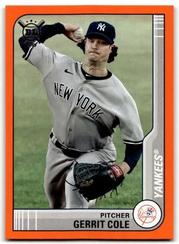 2021 Topps Big League Orange Gerrit Cole baseball card with original gloss Yankees ID 41711