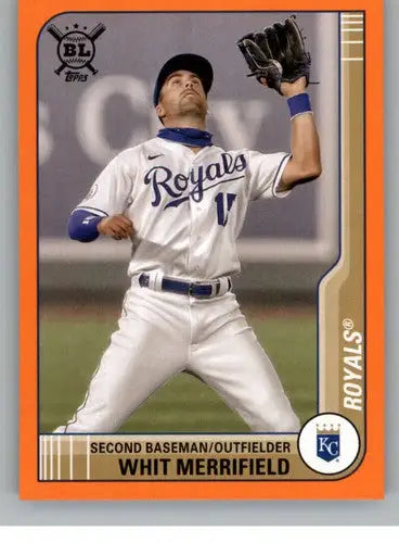 Original gloss Whit Merrifield baseball card from 2021 Topps Big League Big League Orange