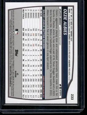 2021 Topps Big League Ozzie Albies #233 Foil Baseball - Baseball Card Single