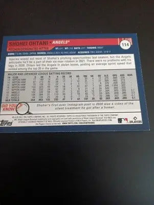 2021 Topps Big League - Veterans & Rookies Shohei Ohtani #114. CA Angels. NRMT+