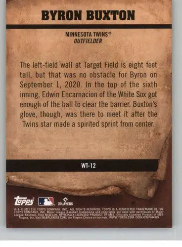 2021 Topps Big League Wanted #WT-12 Byron Buxton NM-MT Twins ID:41696 - Baseball Card Single