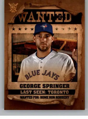 Original gloss of 2021 Topps Big League George Springer baseball card featuring Blue Jays