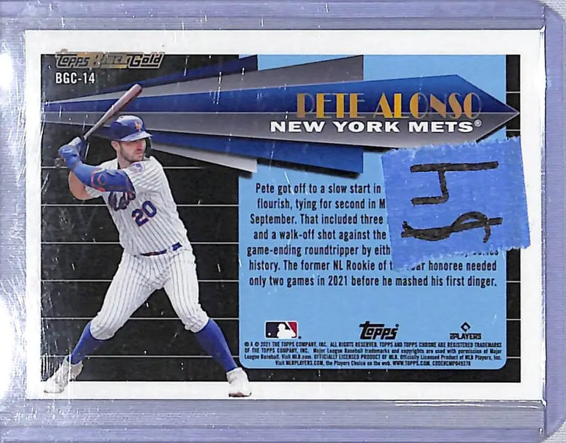 2021 Topps Black Gold #BGC-14 Pete Alonso NM-MT New York Mets