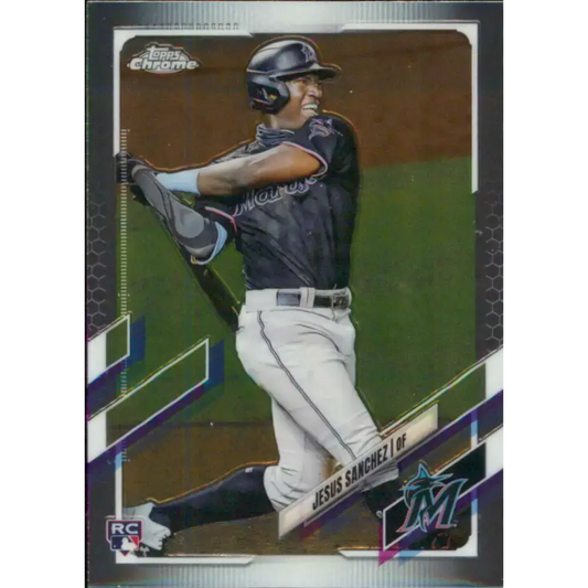 2021 Topps Chrome #101 Jesus Sanchez NM-MT RC Rookie Miami Marlins Baseball Card - Baseball Card Single