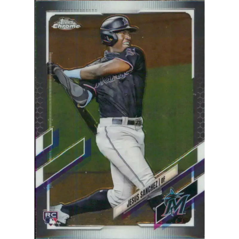2021 Topps Chrome #101 Jesus Sanchez NM-MT RC Rookie Miami Marlins Baseball Card - Baseball Card Single