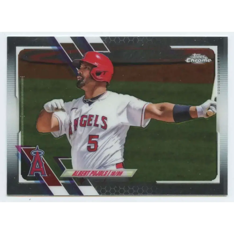 2021 Topps Chrome #102 Albert Pujols NM-MT Los Angeles Angels Baseball Card - Baseball Card Single