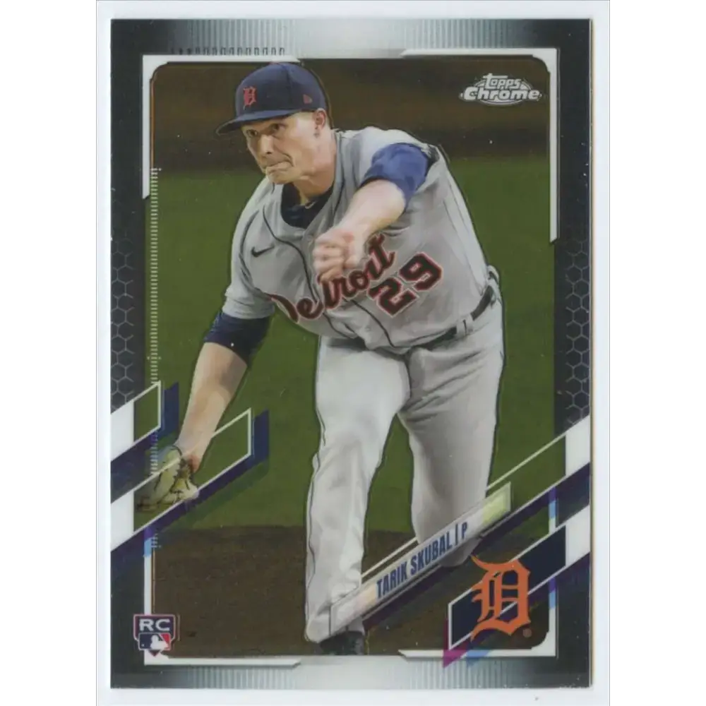 2021 Topps Chrome #103 Tarik Skubal NM-MT RC Rookie Detroit Tigers Baseball Card - Baseball Card Single