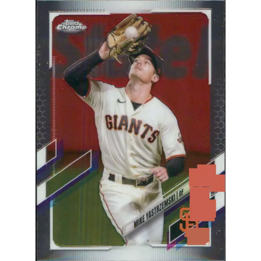 2021 Topps Chrome #108 Mike Yastrzemski NM-MT San Francisco Giants Baseball Card - Baseball Card Single