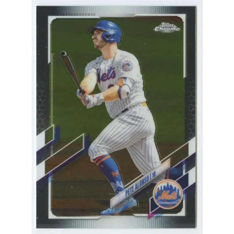 2021 Topps Chrome #11 Pete Alonso NM-MT New York Mets Baseball Card - Baseball Card Single