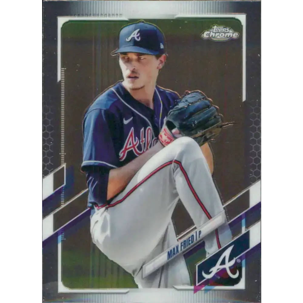 2021 Topps Chrome #110 Max Fried NM-MT Atlanta Braves Baseball Card - Baseball Card Single