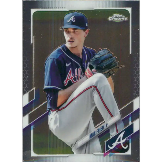 2021 Topps Chrome #110 Max Fried NM-MT Atlanta Braves Baseball Card - Baseball Card Single