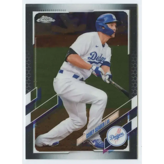 2021 Topps Chrome #117 Corey Seager NM-MT Los Angeles Dodgers Baseball Card - Baseball Card Single