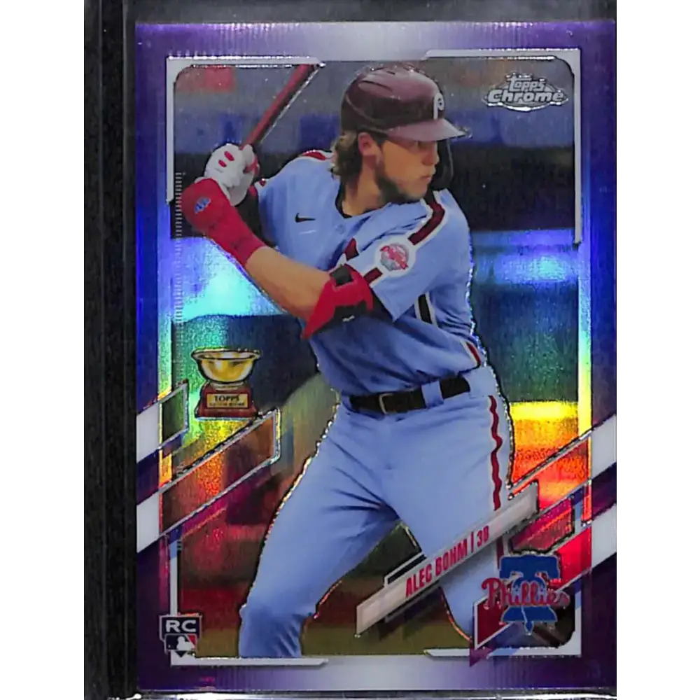 2021 Topps Chrome #119 Alec Bohm Purple Refractor #/299 NM-MT Baseball Card - Baseball Card Single