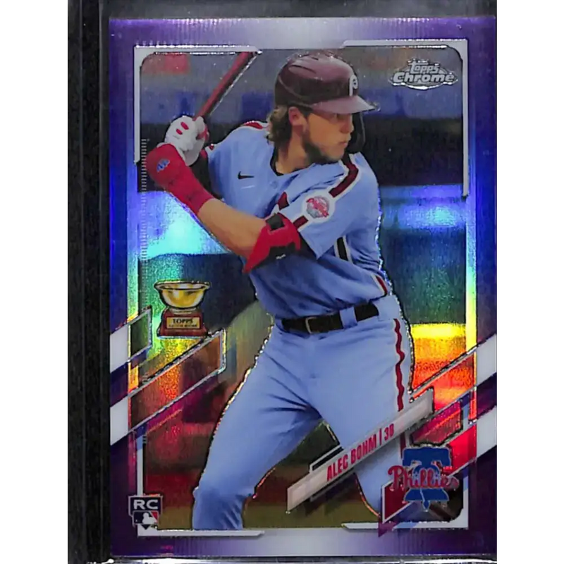 2021 Topps Chrome #119 Alec Bohm Purple Refractor #/299 NM-MT Baseball Card - Baseball Card Single