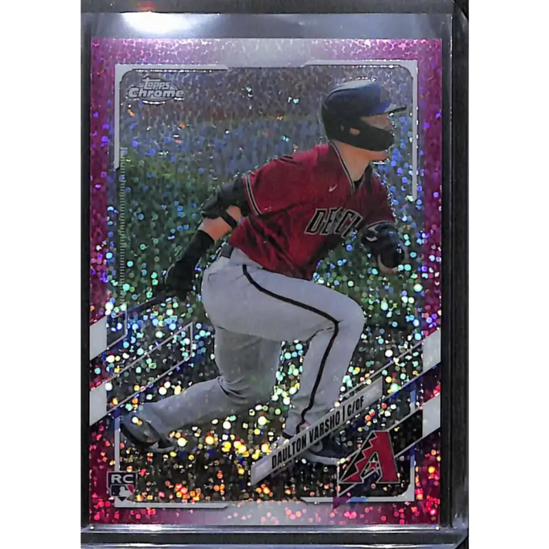 2021 Topps Chrome #121 Daulton Varsho Magenta Speckle Refractor #/350 NM-MT Baseball Card - Baseball Card Single