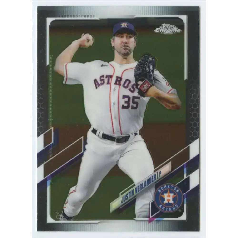 2021 Topps Chrome #122 Justin Verlander NM-MT Houston Astros Baseball Card - Baseball Card Single