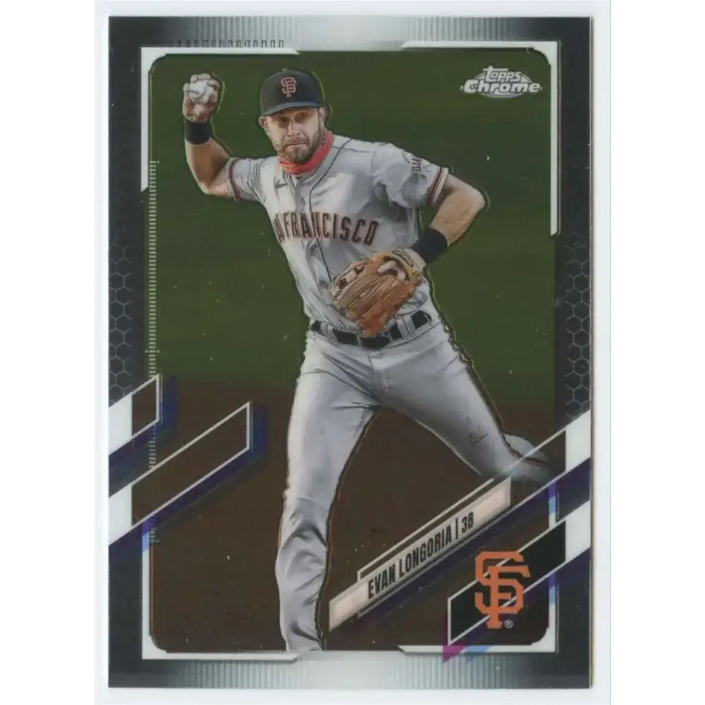 2021 Topps Chrome #125 Evan Longoria NM-MT San Francisco Giants Baseball Card - Baseball Card Single