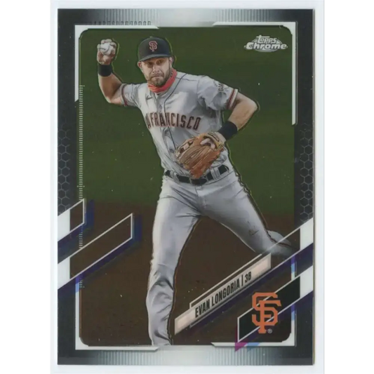 2021 Topps Chrome #125 Evan Longoria NM-MT San Francisco Giants Baseball Card - Baseball Card Single
