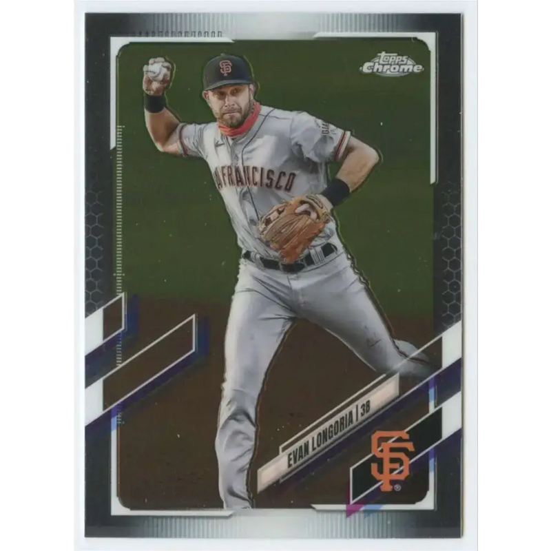 2021 Topps Chrome #125 Evan Longoria NM-MT San Francisco Giants Baseball Card - Baseball Card Single