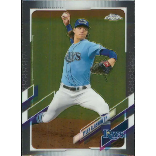 2021 Topps Chrome #129 Tyler Glasnow NM-MT Tampa Bay Rays Baseball Card - Baseball Card Single