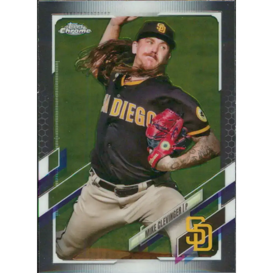 2021 Topps Chrome #130 Mike Clevinger NM-MT San Diego Padres Baseball Card - Baseball Card Single