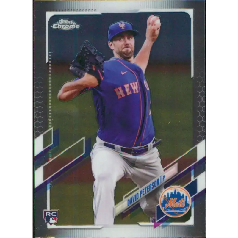 2021 Topps Chrome #133 David Peterson NM-MT RC Rookie New York Mets Baseball Card - Baseball Card Single