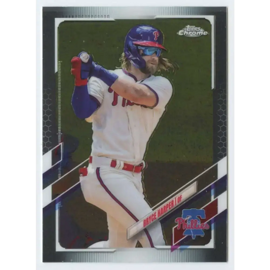 2021 Topps Chrome #134 Bryce Harper NM-MT Philadelphia Phillies Baseball Card - Baseball Card Single