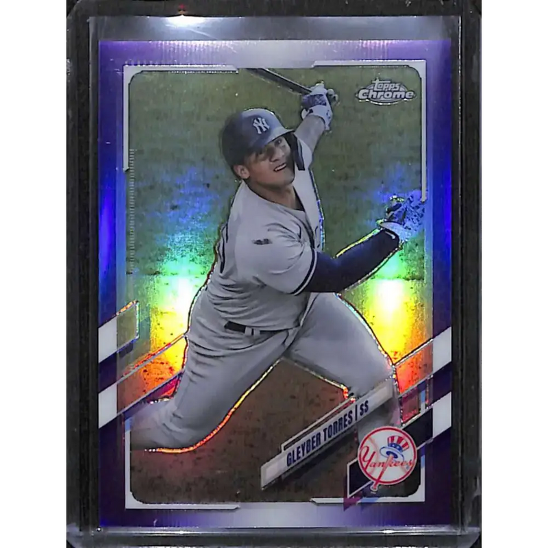 2021 Topps Chrome #137 Gleyber Torres Purple Refractor #/299 NM-MT Baseball Card - Baseball Card Single