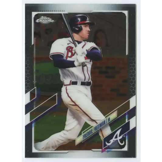 2021 Topps Chrome #138 Freddie Freeman NM-MT Atlanta Braves Baseball Card - Baseball Card Single