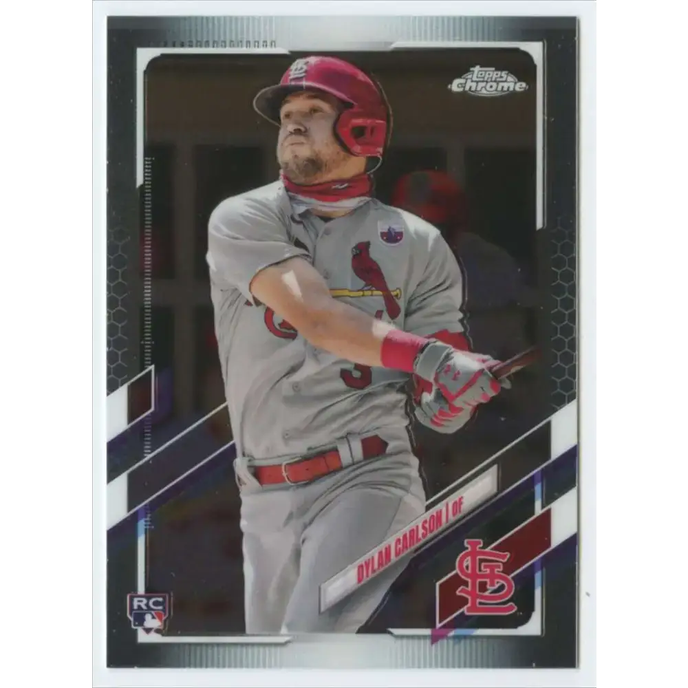2021 Topps Chrome #140 Dylan Carlson NM-MT RC Rookie St. Louis Cardinals Baseball Card - Baseball Card Single