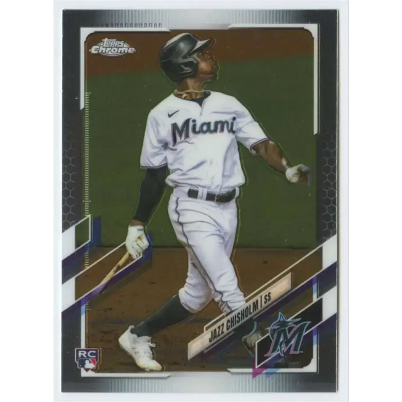2021 Topps Chrome #144 Jazz Chisholm NM-MT RC Rookie Miami Marlins Baseball Card - Baseball Card Single
