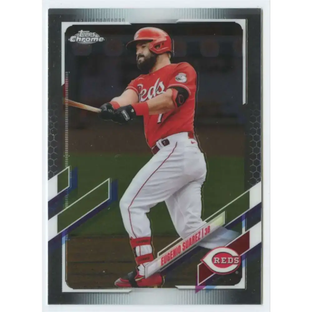 2021 Topps Chrome #145 Eugenio Suarez NM-MT Cincinnati Reds Baseball Card - Baseball Card Single