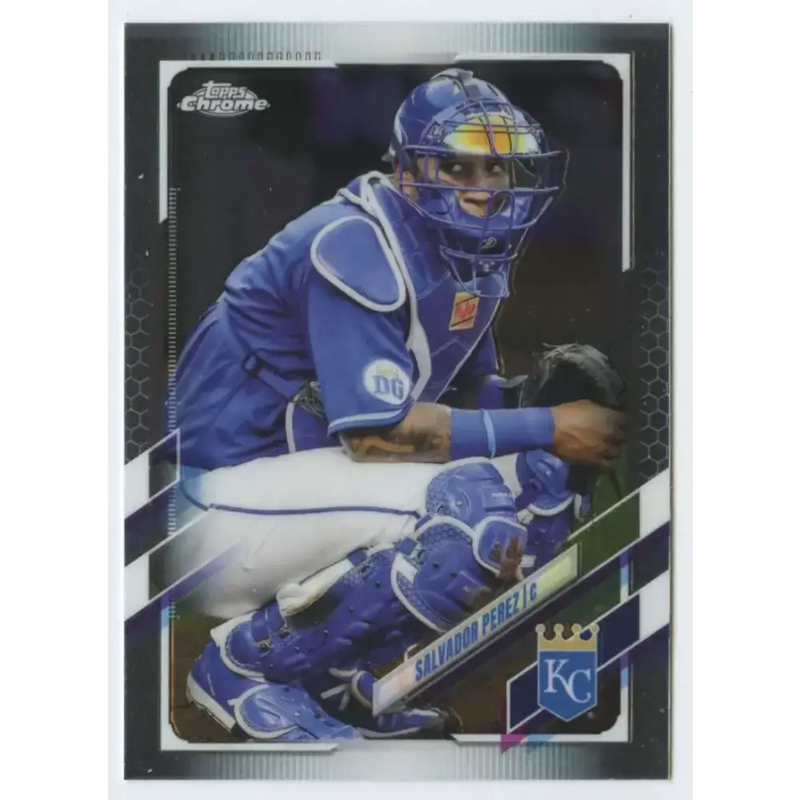 2021 Topps Chrome #155 Salvador Perez NM-MT Kansas City Royals Baseball Card - Baseball Card Single