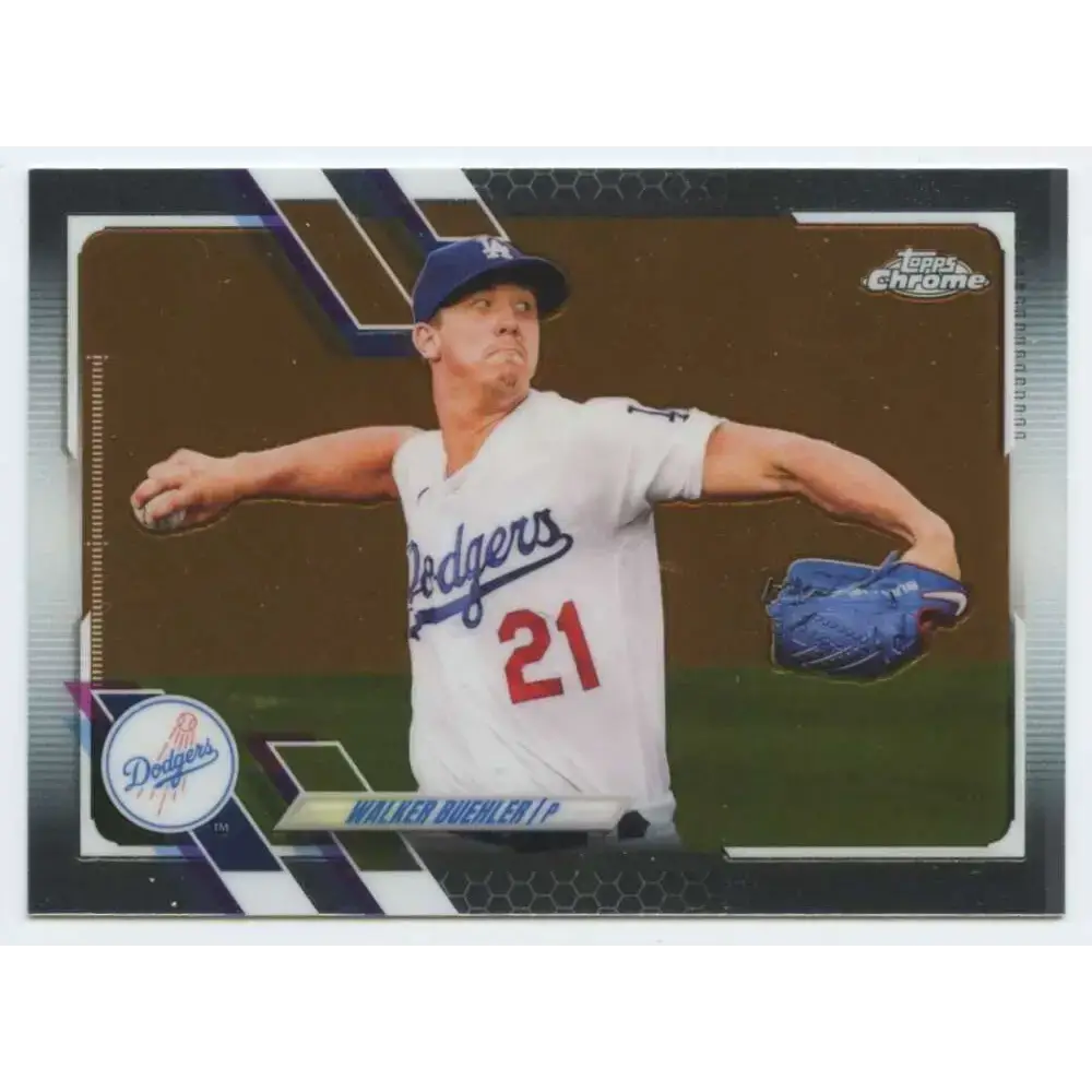 2021 Topps Chrome #157 Walker Buehler NM-MT Los Angeles Dodgers Baseball Card - Baseball Card Single