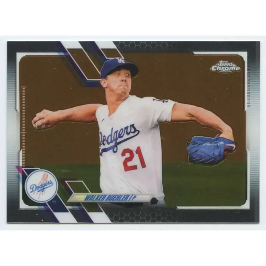 2021 Topps Chrome #157 Walker Buehler NM-MT Los Angeles Dodgers Baseball Card - Baseball Card Single