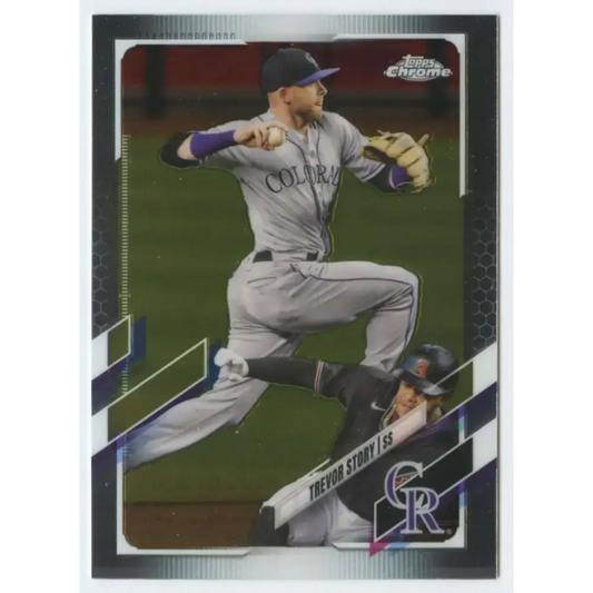 2021 Topps Chrome #158 Trevor Story NM-MT Colorado Rockies Baseball Card - Baseball Card Single