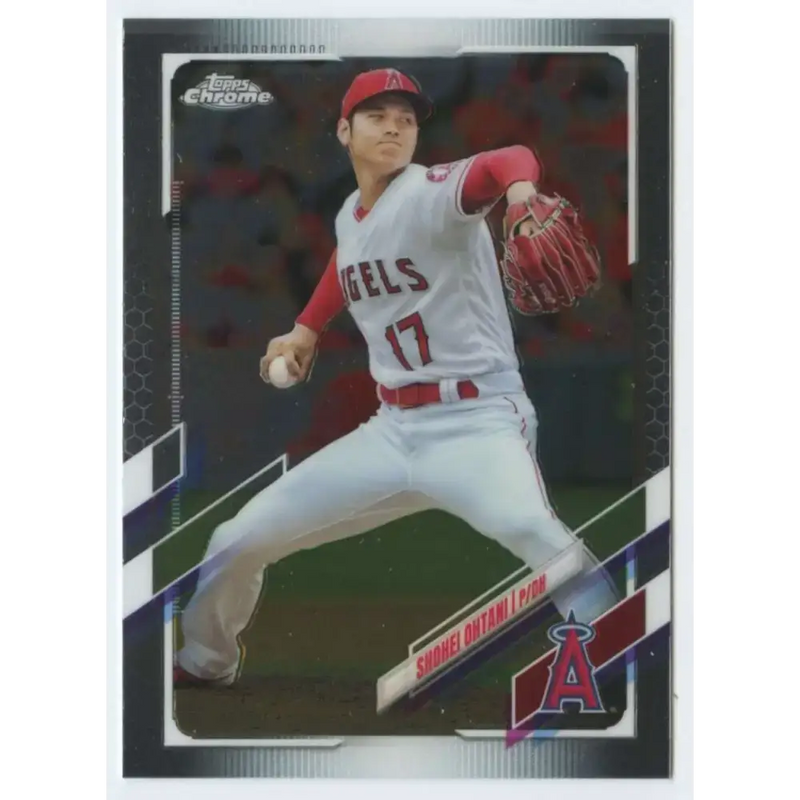 2021 Topps Chrome #159 Shohei Ohtani NM-MT Los Angeles Angels Baseball Card - Baseball Card Single
