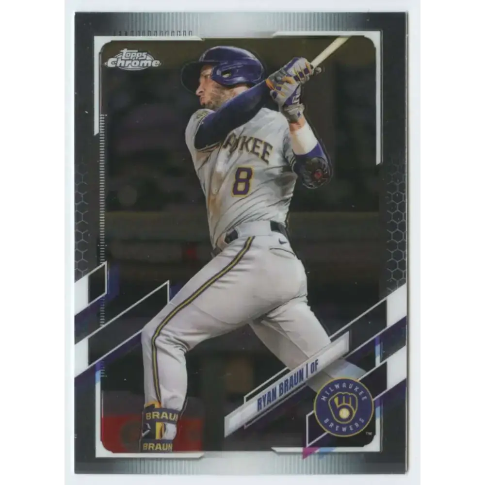 2021 Topps Chrome #164 Ryan Braun NM-MT Milwaukee Brewers Baseball Card - Baseball Card Single