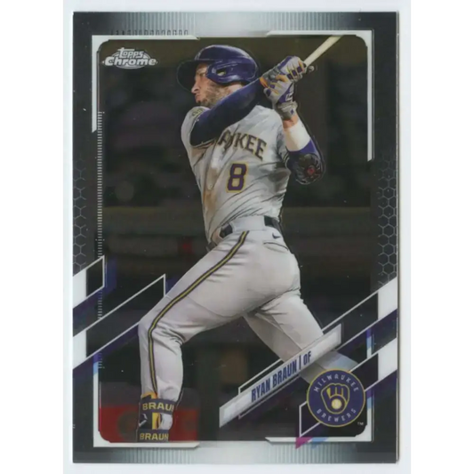 2021 Topps Chrome #164 Ryan Braun NM-MT Milwaukee Brewers Baseball Card - Baseball Card Single