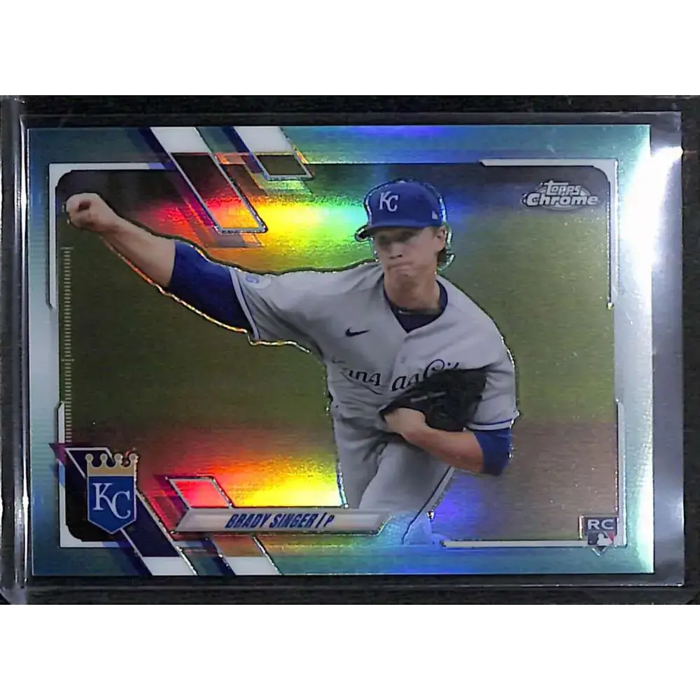 2021 Topps Chrome #166 Brady Singer Aqua Refractor #/199 NM-MT Baseball Card - Baseball Card Single