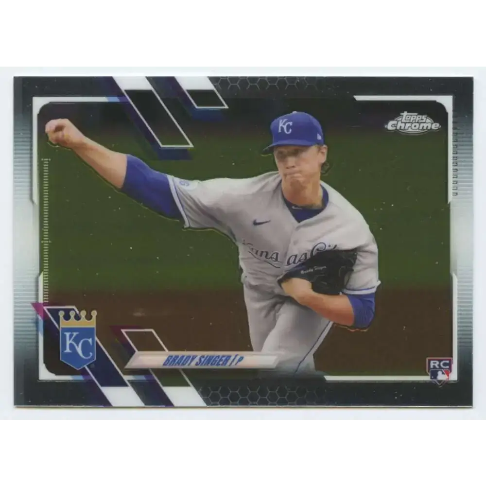 2021 Topps Chrome #166 Brady Singer NM-MT RC Rookie Kansas City Royals Baseball Card - Baseball Card Single
