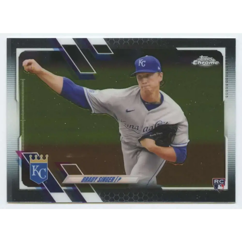 2021 Topps Chrome #166 Brady Singer NM-MT RC Rookie Kansas City Royals Baseball Card - Baseball Card Single