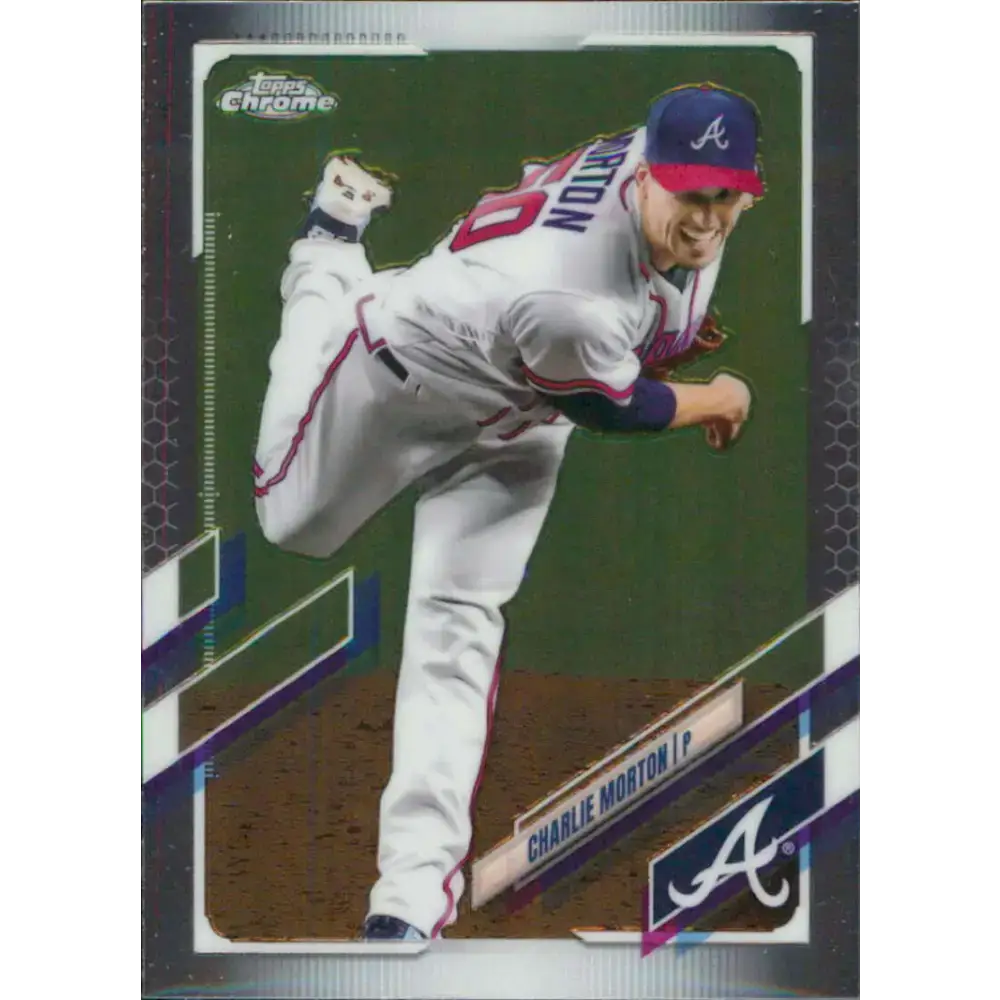 2021 Topps Chrome #174 Charlie Morton NM-MT Atlanta Braves Baseball Card - Baseball Card Single