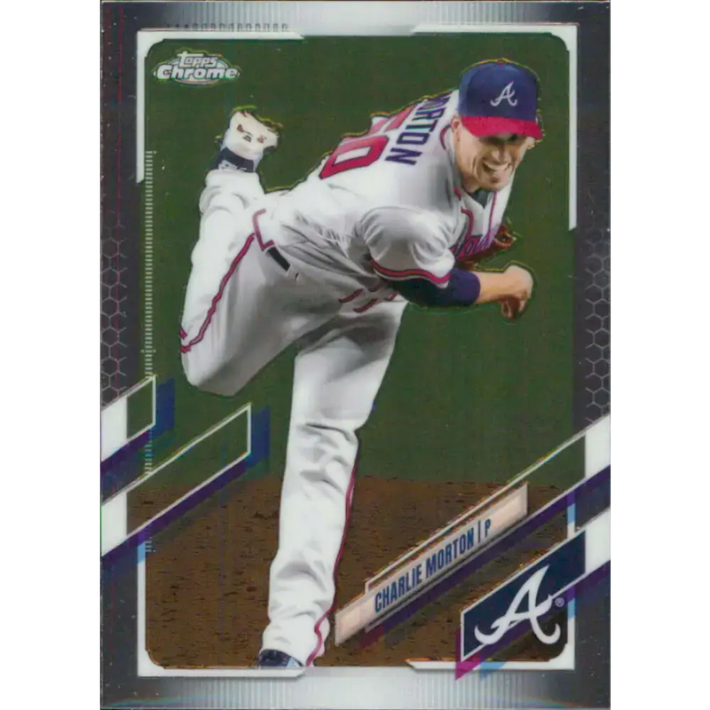 2021 Topps Chrome #174 Charlie Morton NM-MT Atlanta Braves Baseball Card - Baseball Card Single